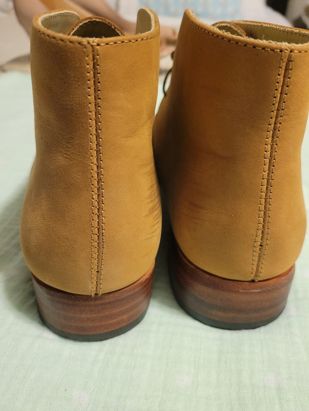 Nisolo Isa Suede Leather Lace Up Chukka Booties, Sand Suede - Size 8.5 - Picture 14 of 16